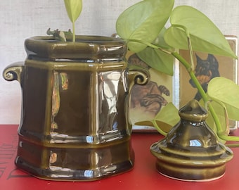 Vintage Green Pfaltzgraff Heritage Sugar Bowl