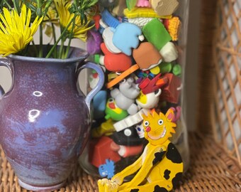 Hand-Painted Wooden Cat Figure | Articulated Cat | Folk Art Decor