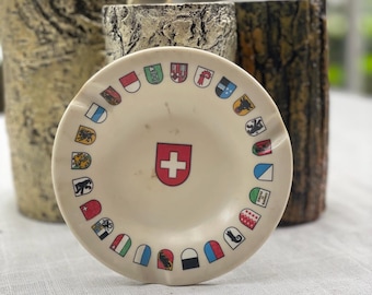 Vintage Swiss Coat of Arms Bakelite Ashtray
