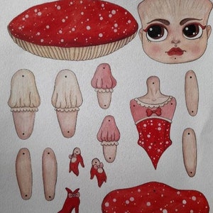 Toadstool Paper Doll Kit image 1