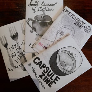 Mini Art Zine Selection Ink Wash the Dishes