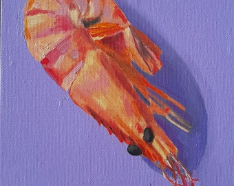 Jumbo Tiger Prawn - Original Oil Paintings - two options