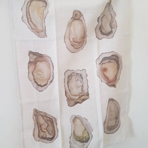 Oyster tea towel illustrated Dish Cloth - The Salty Nine