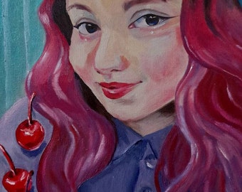 Cherry Cherry Cherry - Oil Painting Portrait