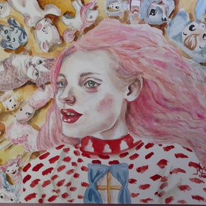 Portrait de Mab Graves - aquarelle d’art originale