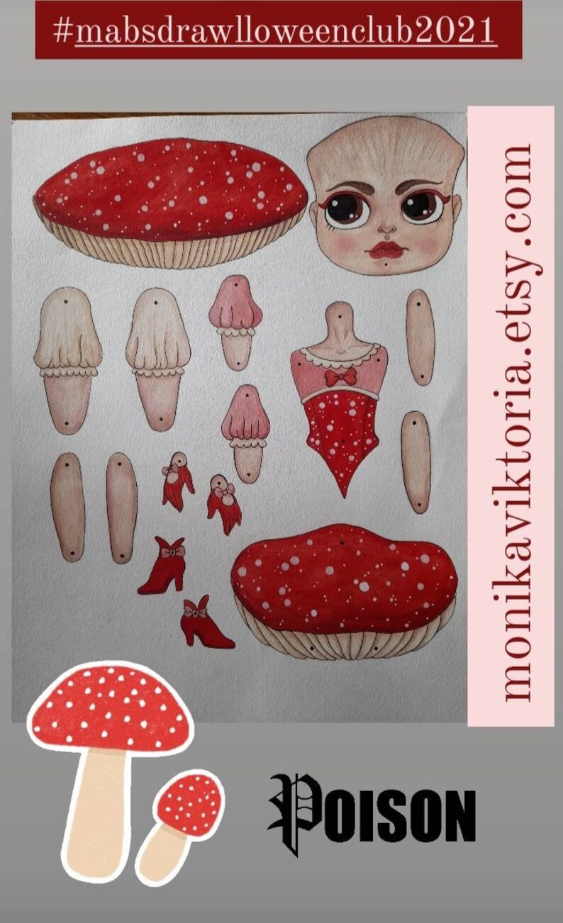Toadstool Paper Doll Kit image 2