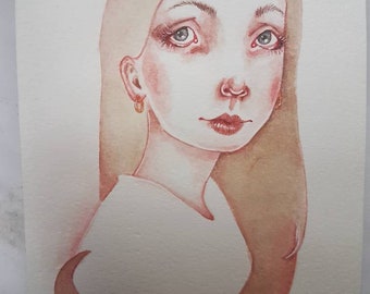 Ghost Girl 004 - Original Watercolour Painting