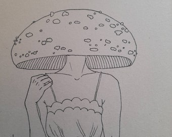 Mushroom Maiden Original Drawings