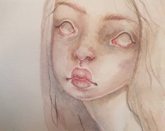 Ghost Girl 003 - Original Watercolour Painting