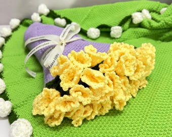 Crochet Rose Bouquet Blanket,Lily of the valley Bouquet Blanket,Crochet Flower Bouquet Blanket,Wedding Gift,Graduation Gift,Gift For Mom/Her