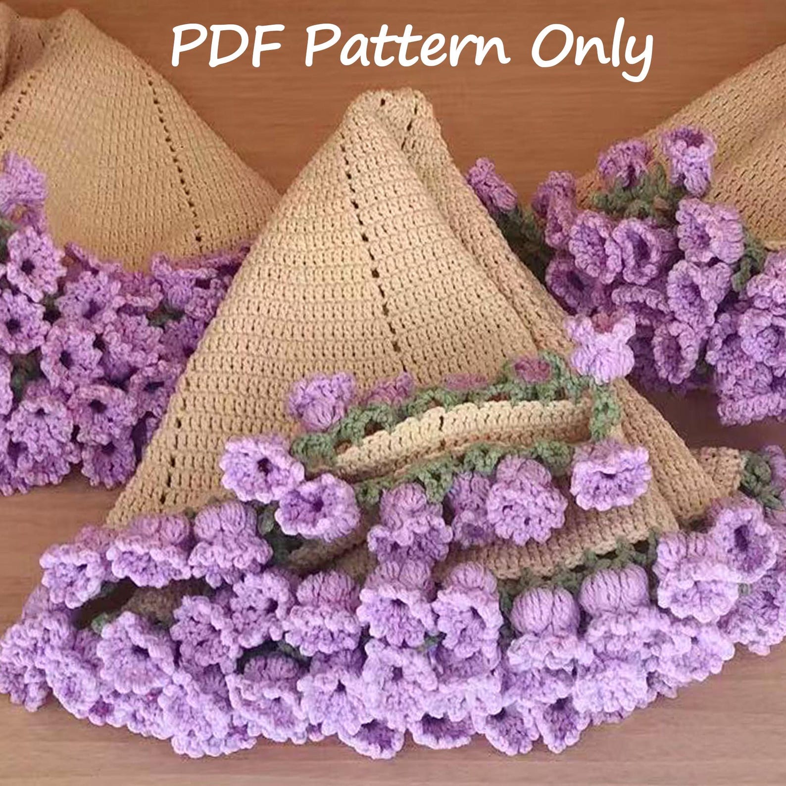 Crochet Blanket PDF Pattern,lily of the Valley Bouquet Blanket PDF ...