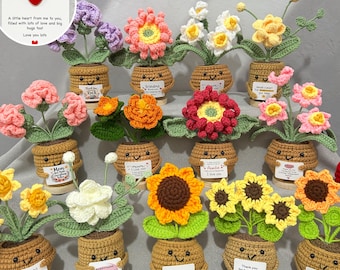 Fiori all'uncinetto fatti a mano, da portare in tasca, regalo personalizzato per la festa della mamma, gerbera, girasole, narciso, garofano, gardenia, fiore eterno, regalo per la mamma