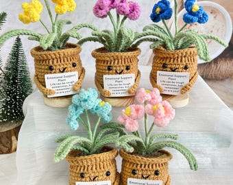 Handmade Crochet Orchid Potted Plant,Emotional Support Gift,Crochet Flowers Personalised,Housewarming gift,Graduation Gifts,Gift For Teacher