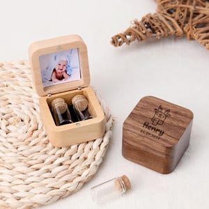 Caja de recuerdos para bebé / Recuerdo del pelo del bebé / Caja de madera para el primer corte de pelo / Regalo para baby shower / Mi primer corte de pelo / Regalo para el primer cumpleaños