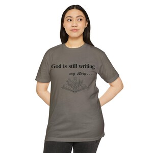 God Is Still Writing My Story T-shirt | Faith Christian Tee, Floral Book Design