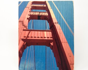 Sunroof View: Golden Gate Bridge - 8"x10" Distressed Photo Transfer on Wood