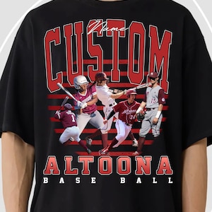 Custom Baseball or Softball Player Shirt, Personalized Team Name Tee, Retro Bootleg Style, Baseball Mom or School Spirit Shirt