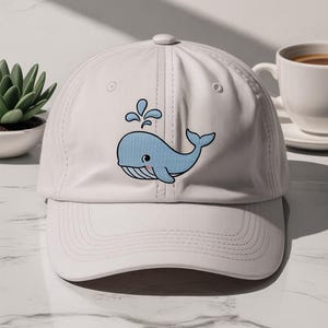 Happy Whale Hat – Low Profile Ocean Friend Embroidered Cap