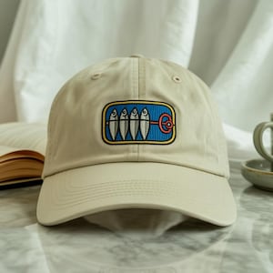 Sardines Embroidered Cap – Cute Vintage Sardine Fish Hat – Sustainable Unisex Gift – Funny Ocean Cap for Fish Lovers – For Him & Her