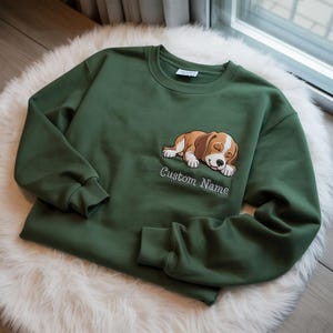 Custom Embroidered Dog Shirt with Name – Personalized Pet Lover Tee, Cute Kitty Face Sweatshirt or Hoodie, Gift for Mom or Dad