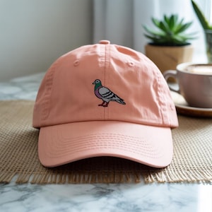 Premium Corduroy Pigeon Dad Hat – Handmade Embroidered Unstructured Cap – Adjustable Cotton Cap in Multiple Colors
