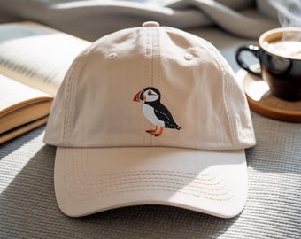 Puffin Cord Dad Hat: Bestickte Wildtiermütze