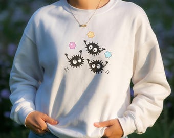 Kawaii Soot Sprite Shirt: Pastel Ghibli Anime Tee