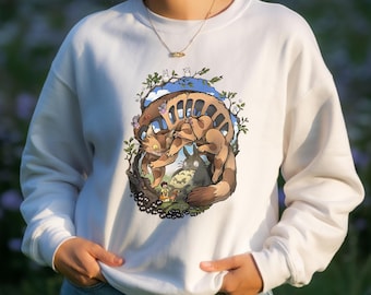 T-shirt, hoodie en sweater totoro – My Neighbor Totoro anime graphic T-shirt, Catbus Ghibli-ontwerp, leuk verjaardagscadeau
