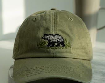 Gorra de oso bordada: gorra de béisbol de vida silvestre para hombre y mujer, gorra de papá con diseño de animales de la naturaleza, ideal para actividades al aire libre.
