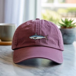 Sardines Embroidered Dad Hat – Premium Fishing Baseball Cap – Funny Bait Fish Hat – Cute Vintage Cap for Fishermen – Ocean Gift Idea
