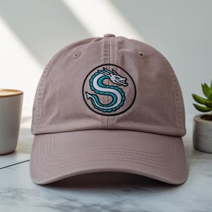 Mystic Dragon Embroidered Hat – Minimalist Anime-Inspired Cap – Soft Cotton Adjustable Dad Hat – Subtle Fantasy Aesthetic Streetwear