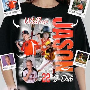 Personalized Baseball Player Shirt with Name & Number, Custom Team Game Day Tee, Baseball Mom Support Shirt, Matching Sports Family Shirt