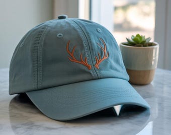 Embroidered Deer Antler Cap: Low Profile Hunting Hat