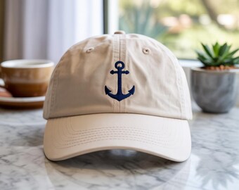 Embroidered Anchor Dad Hat: Personalized Nautical Cotton Cap