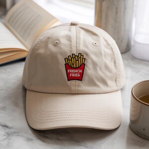 Cute French Fries Embroidered Hat – Red Carton Fast Food Cap for Food Lovers