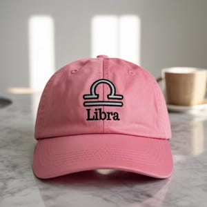 Minimalist Libra Zodiac Embroidered Hat – Clean Astrology Symbol Cap