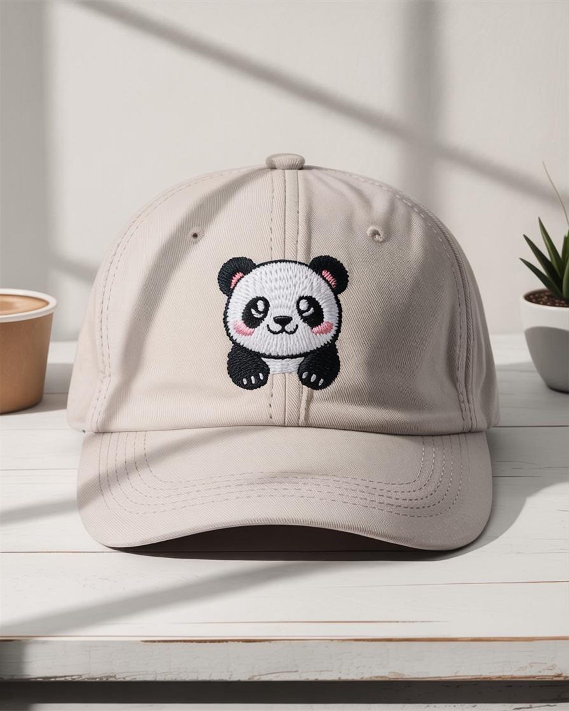 Cute Kawaii Panda Embroidered Baseball Cap – Adorable Hand-stitched ...