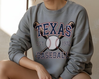 Texas Baseball Comfort Farben T-Shirt - Spieltag-Shirt im Vintage-Stil für Sportfans und Baseball-Liebhaber - Unisex Fanbekleidung Geschenk