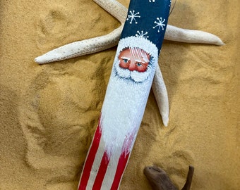 driftwood flag Uncle Sam Santa Americana ornament # 34