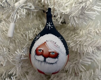 Gourd Santa Americana Sam red white blue art ornament gourd shell #40