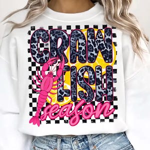 Preppy Crawfish Season PNG: Sublimation Design (Digital Download)