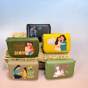 Portefeuille zippé en cuir personnalisé de la taille d'une paume pour homme, porte-cartes multiples, mini sac à main pochette, 5 couleurs, personnalisable avec motif numérique