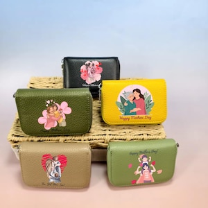 Cartera de cuero con cremallera hecha a mano: monedero compacto y duradero para mujer, cartera pequeña, ideal para el bolsillo delantero, regalo perfecto para ella.