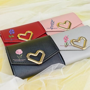 Leren kaartportemonnee, minimalistische zakportemonnee, kleine leren portemonnee, compact geld- en muntzakje, volnerf leer, cadeauportemonnee voor vrouwen