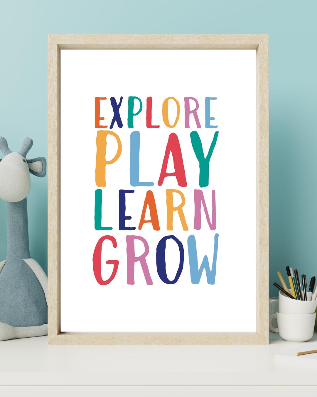 Explore Play Learn Grow / Rainbow Colours / Children's Inspirational ...