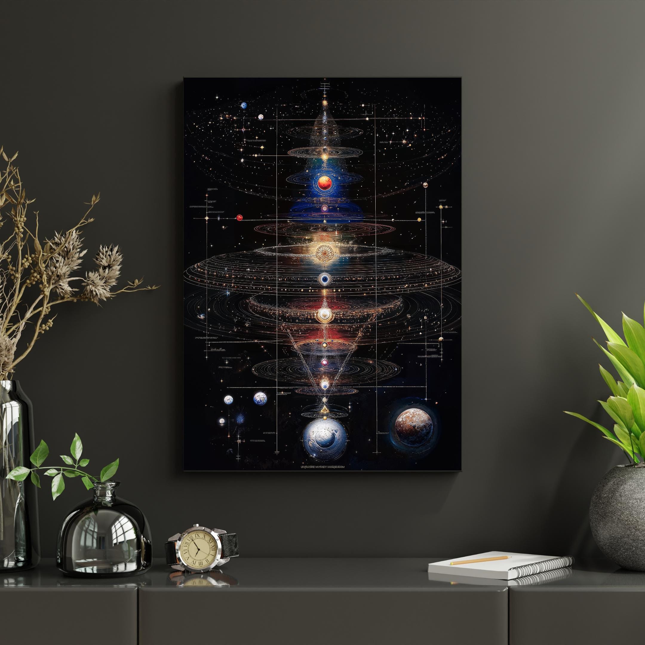 Vintage Solar System Diagram Print, Celestial Map, Astronomy Wall Art ...