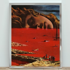 Póster de "El General Zapped An Angel", arte mural de Karel Thole, impresión vintage de ciencia ficción, collage surrealista, arte retro de los años 70, decoración psicodélica