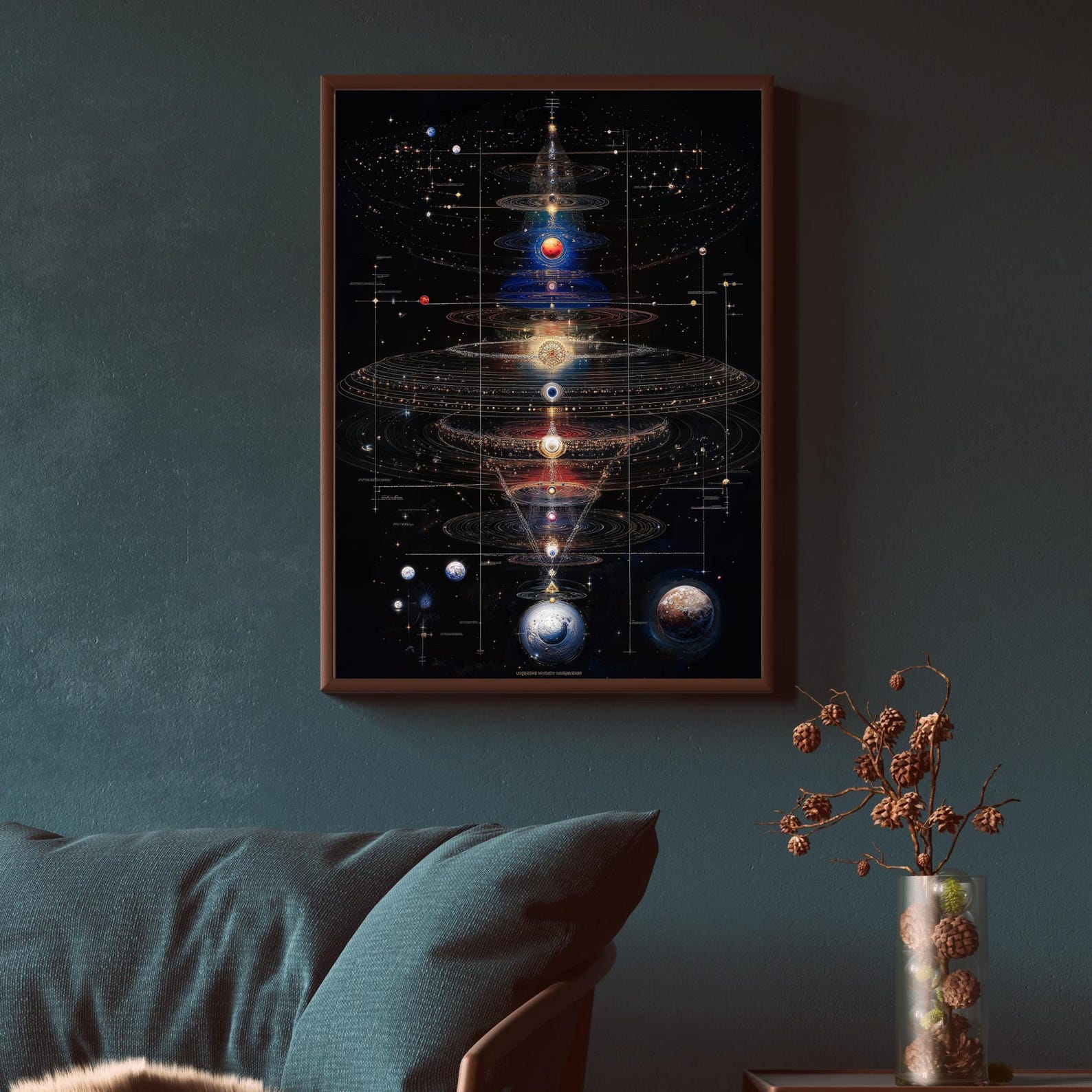 Vintage Solar System Diagram Print, Celestial Map, Astronomy Wall Art ...