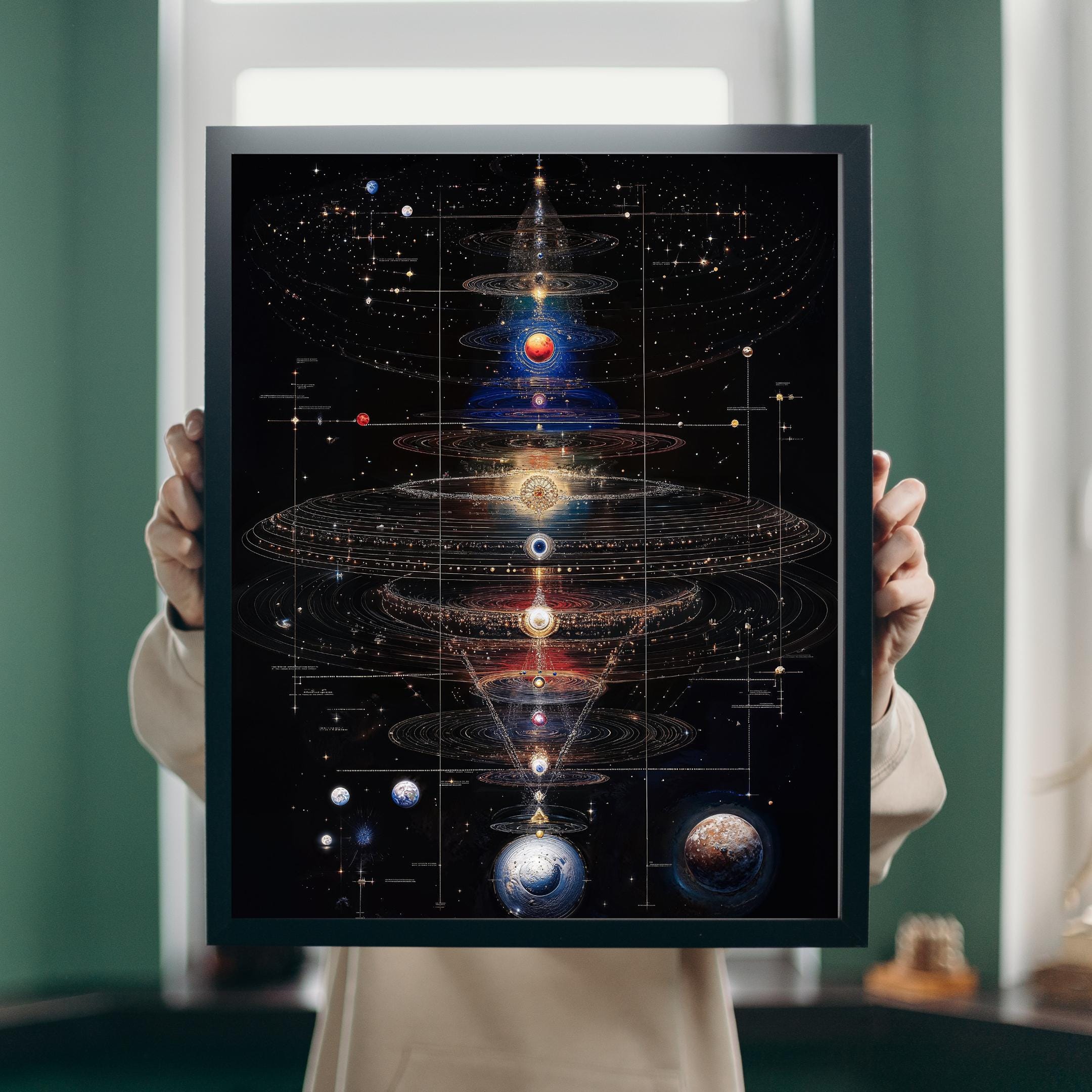 Vintage Solar System Diagram Print, Celestial Map, Astronomy Wall Art ...