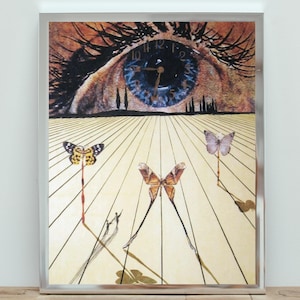 Surreal Butterfly Poster, Trippy Optical Art Print, Visionary Eye Wall Decor, Psychedelic Surrealist Illustration, Retro Aesthetic Poster
